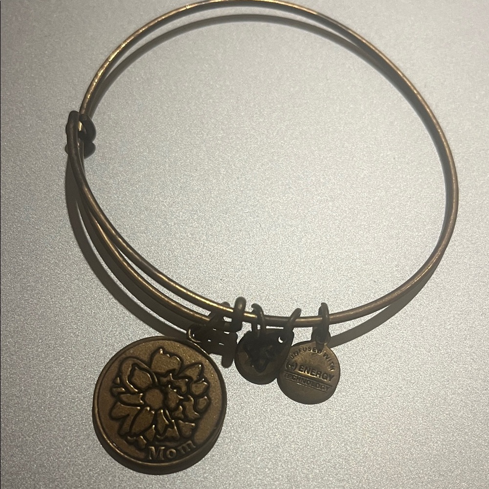 Alex & Ani Gold Bangle Bracelet with MOM Charms